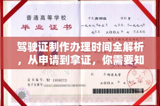 高港驾驶证制作办理时间全解析，从申请到拿证，你需要知道的一切