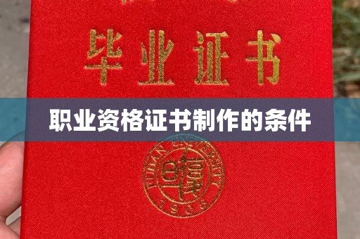 高港职业资格证书制作的条件