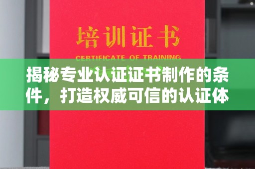 高港揭秘专业认证证书制作的条件，打造权威可信的认证体系