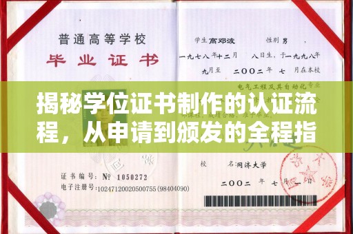 高港揭秘学位证书制作的认证流程，从申请到颁发的全程指南